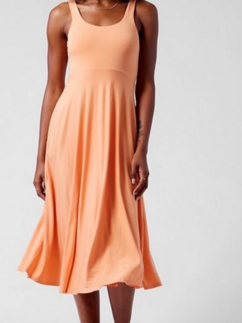 Athleta Peach Tank Midi Dress XS